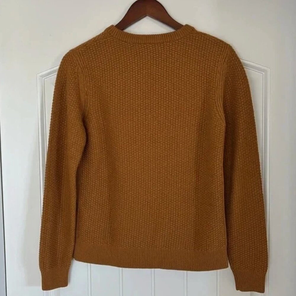 Sandro Mustard Brown Wool Blend Crew Neck Chunky Knit Sweater Women’s Size M - Picture 6 of 7